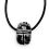 Scarab Egyptian jewelry pendant faience black with leather strap