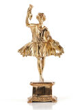 Statue Lar left, real bronze, 13cm, Roman god of...
