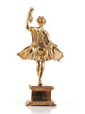Statue Lar left, real bronze, 13cm, Roman god of...