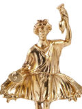 Statue Lar left, real bronze, 13cm, Roman god of protection for families and houses, places