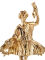 Statue Lar left, real bronze, 13cm, Roman god of protection for families and houses, places