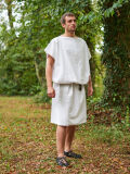 Roman tunic short sleeve cream for LARP Medieval Vikings & Romans