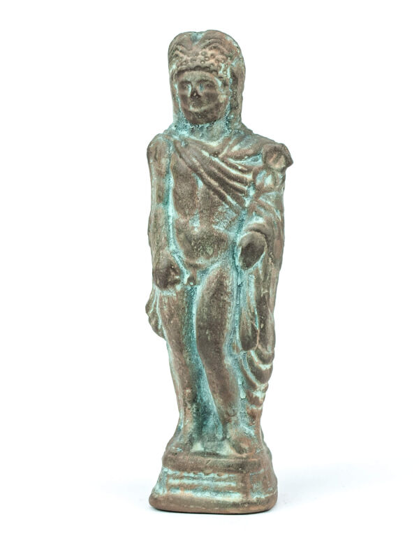 Statuette Merkur Hermes, römischer Götterbote und Schutzgott der Händler, Lararium Replik 14 cm