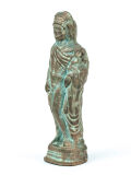Statuette Merkur Hermes, römischer Götterbote und Schutzgott der Händler, Lararium Replik 14 cm
