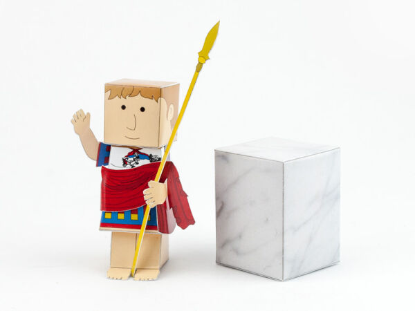 modelo de cartón que hace la estatua romana de Augusto...