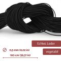 Lederschnur Lederband 0,5mm Schwarz 100cm vegetabil...