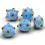 Handmade Viking glass eye beads in light blue multicolor – pack of 5