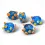 Cuentas de vidrio estilo vikingo azul y naranja con diseño de ojo, hechas a mano (pack de 5)