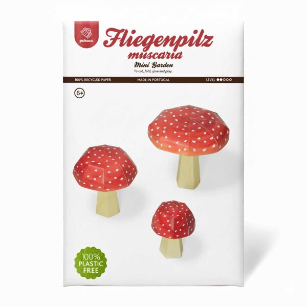 Mini Garden Toadstool DIY Paper Craft Template