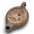 Oil lamp Early Christian confirmation lamp with sheep and...