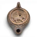 Oil lamp Early Christian confirmation lamp with sheep and...