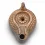 Lampe à huile fleur avec poignée, lampes anciennes en argile