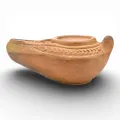 Öllampe mit Rankenbordüre, Scheibenlampe