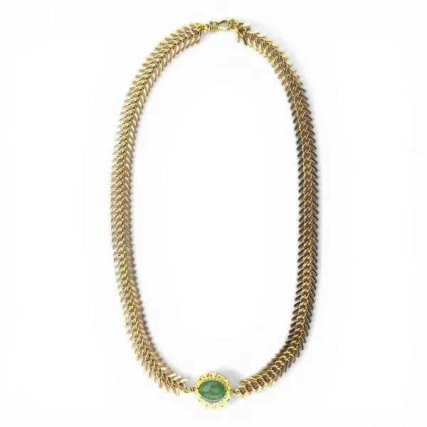 Collier Cassia - Bijou romain - Collier Fayoum vert