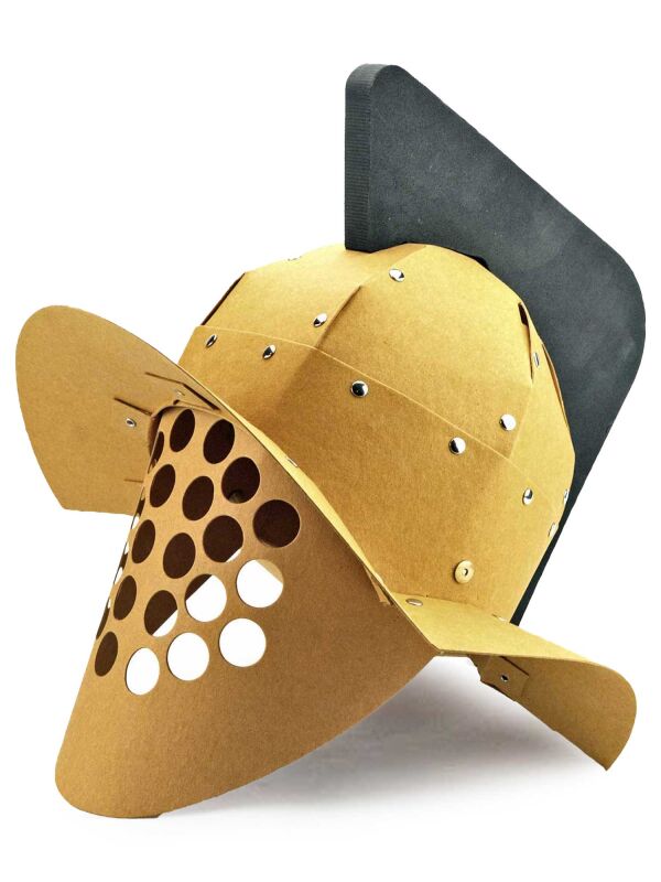 Helmet Murmillo, 33x33cm, roman gladiator helmet with helmet bush