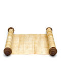 Scroll 120x20cm papyrus scroll blank with two wooden sticks antique