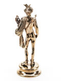 Bronzestatuette Merkur Hermes, römischer Gott der Händler und Reisenden, Lararium Replik 17cm