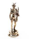 Bronzestatuette Merkur Hermes, römischer Gott der Händler und Reisenden, Lararium Replik 17cm