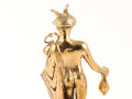 Bronzestatuette Merkur Hermes, römischer Götterbote und Schutzgott der Händler, Lararium Replik 13cm