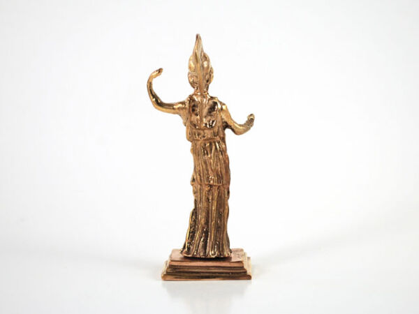 Statue Minerva - Athena, real bronze, 11cm, Roman Greek goddess of wisdom and craftsman