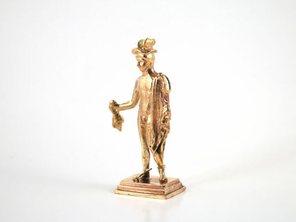 Statue Merkur - Hermes, echte Bronze, 10cm, römisch griechische Gottheit der Händler und Götterbote