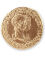 Relieve Nerón / Agripina, antiguo relieve romano de una moneda de oro, réplica ampliada, antigua decoración romana de pared