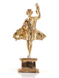 Statue Lar right, real bronze, 13cm, Roman god of...