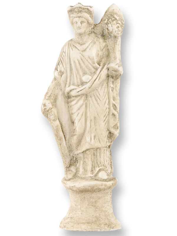 Statue Fortuna - Tyche, light patina, 18cm, roman greek luck and fate goddess