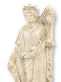 Statue Fortuna - Tyche, helle Patina, 18cm,  römisch...