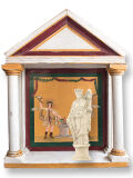Statuette Fortuna Tyche, römische Göttin von Glück und Schicksal, Lararium Replik 18 cm