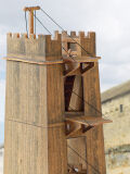 Schreiber bow, Roman siege tower with battering ram,...