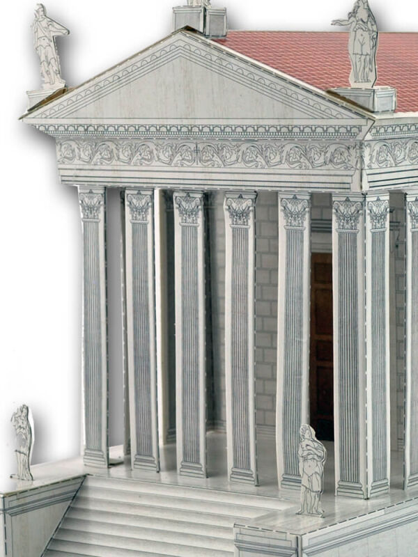 Bastelvorlage Römischer Tempel - Maison Carrée in Nîmes - Bastelbogen Römer und ihre Welt