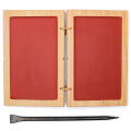 Wax tablet 14x9cm, diptych Quintus, red double writing tablet incl. stylus, Roman reenactment need, diptych Roman tabula