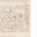 Relief Mithras Tauroctonia, römisch-persischer Mysteriengott der Stiertötung, Wandrelief Replik 15x12cm