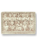 Relief moon calendar with gods, ancient roman wall...