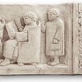 Relieve con escena escolar de Neumagen (Tréveris), decoración de pared romana antigua