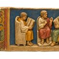 Relieve con escena escolar de Neumagen (Tréveris), decoración de pared romana antigua