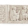 Relieve con escena escolar de Neumagen (Tréveris), decoración de pared romana antigua