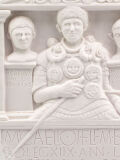 Relief Marcus Caelius relief stone of the Centurion of LEG XVIII, ancient Roman wall decoration