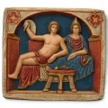 Imagen de culto de Mitra y Sol en relieve, pátina...