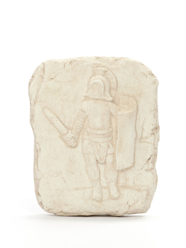 Gladiador en relieve de Aquileia, antigua decoración...