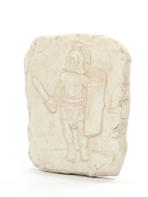 Relief gladiator from Aquileia, ancient roman wall decoration