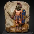Relief Gladiator aus Aquileia, antike römische Wanddeko