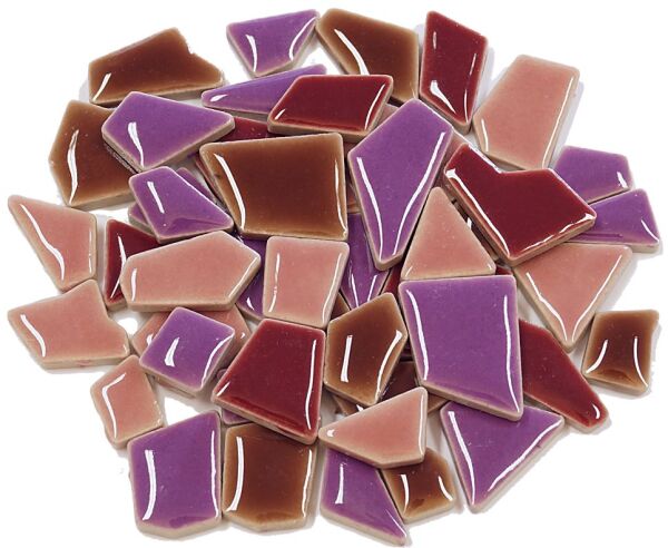 Violet Mix 100g Flip Ceramic Mini Mosaic Tiles 