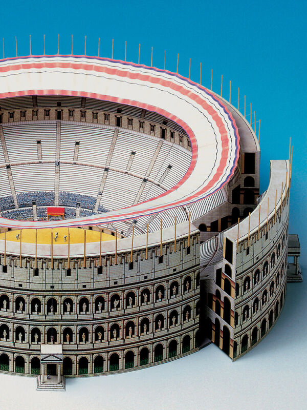 Schreiber sheet, Roman Colosseum in Rome, cardboard model making