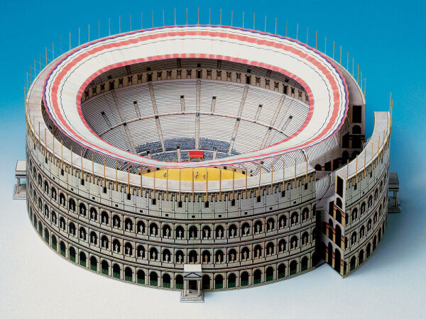Schreiber sheet, Roman Colosseum in Rome, cardboard model making