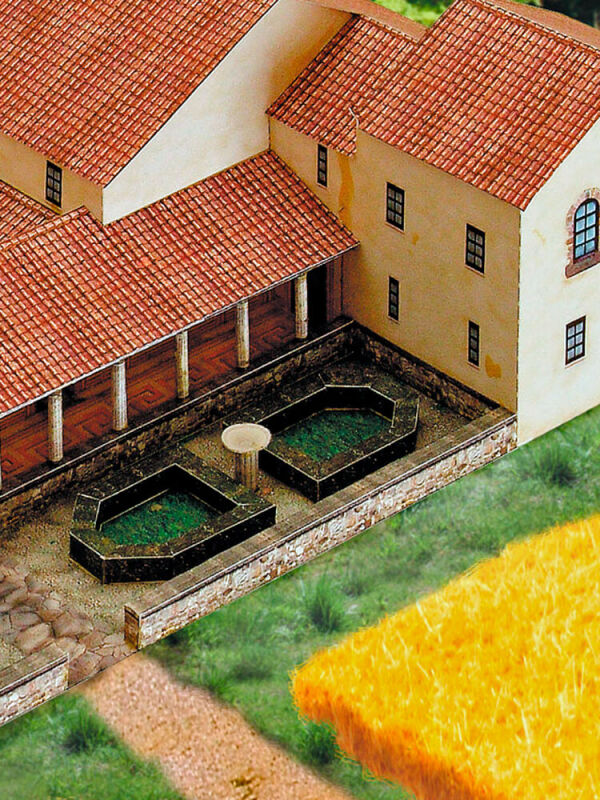 Schreiber-Bogen, casa solariega romana - La villa rustica, fabricación de modelos de cartón