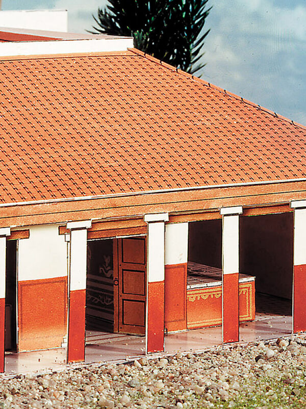 Schreiber-Bogen, casa de campo romana, fabricación de modelos de cartón