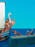 Schreiber bow, Roman cargo ship, cardboard model making,...