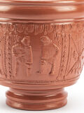 Becher Flamma Gladiatoren, römisches Trinkgefäß mit Relief Dekor